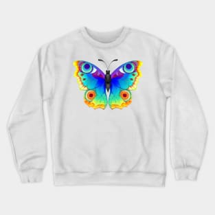 Rainbow Butterfly Peacock Eye Crewneck Sweatshirt